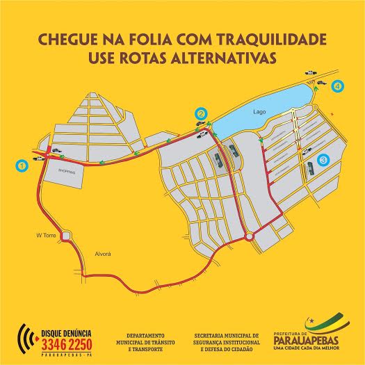  Carnaval: DMTT divulga mapa do trânsito no Nova Carajás