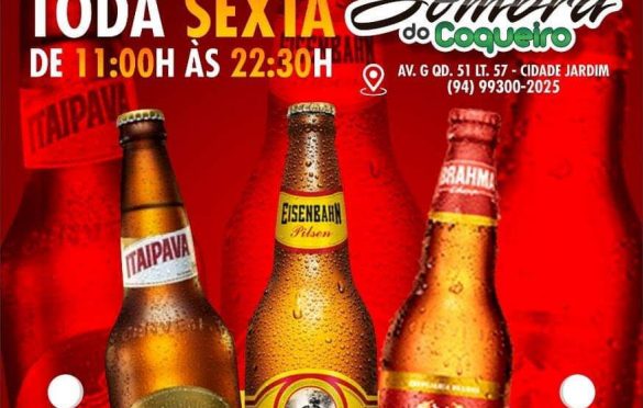  Restaurante SOMBRA DO COQUEIRO lança mega promoção na cerveja às sextas-feiras