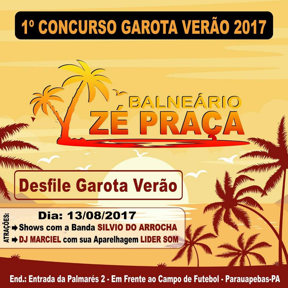  Concurso Garota Verão 2017 será realizado domingo (13) no balneário Zé Praça